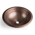 Pure Copper Hand Hammered 16 inch Rotunda Dual Mount Drop In Undermount Bathroom Sink